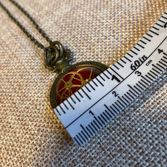 Real Pocket Watch Gears Handmade Necklace - Picture 6 of 7